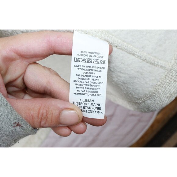LL Bean Sweater Fleece Coat Rugged Knit Sailcloth Size M - Picture 9 of 10